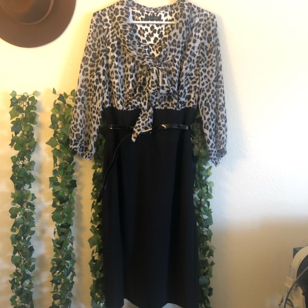 Animal print pencil skirt dress